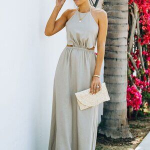 Rachelle Linen Blend Cutout Maxi